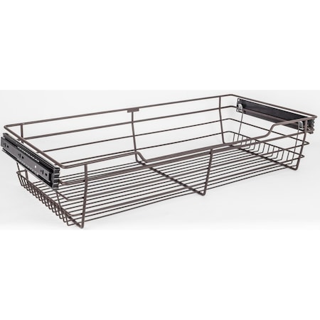 Hardware Resources Dark Bronze Closet Pullout Basket with Slides 16"Dx29"Wx6"H POB1-16296ORB